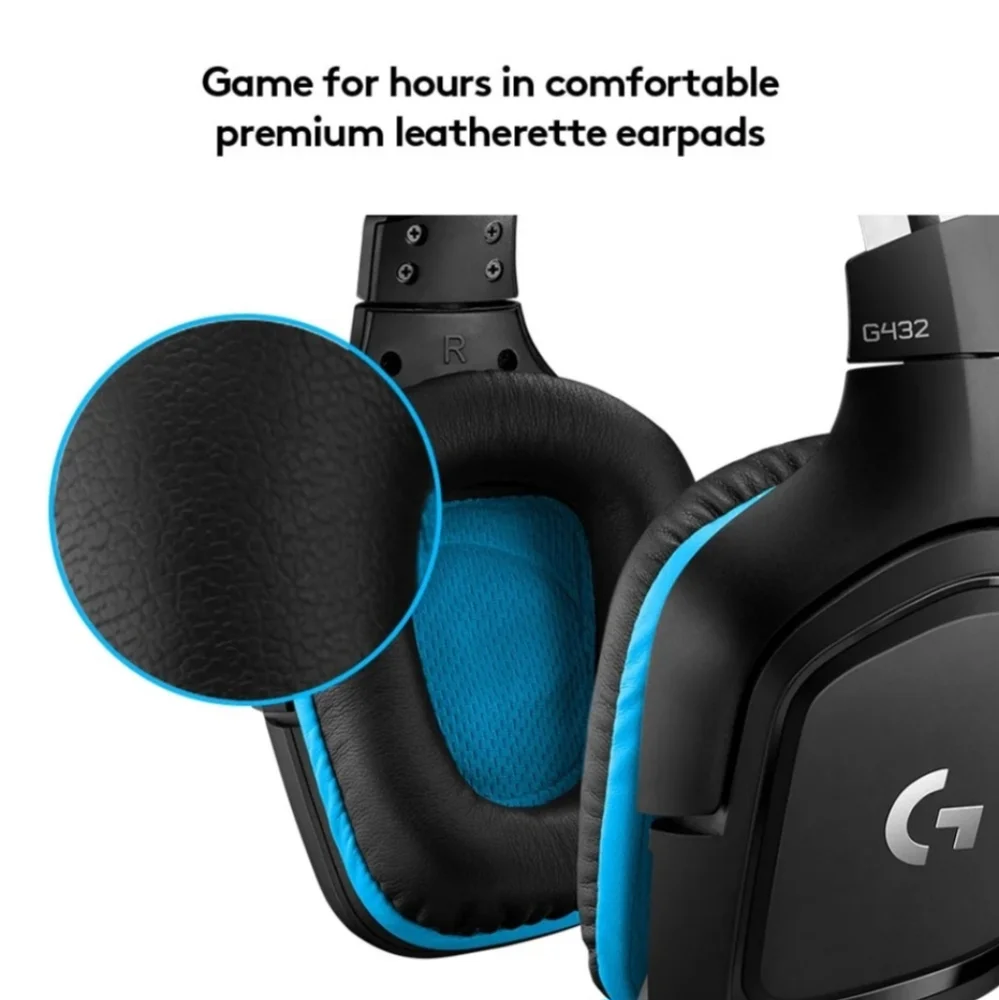 Logitech G432 Wired Gaming Headset, 7.1 Surround Sound, DTS Headphone W/O Box
